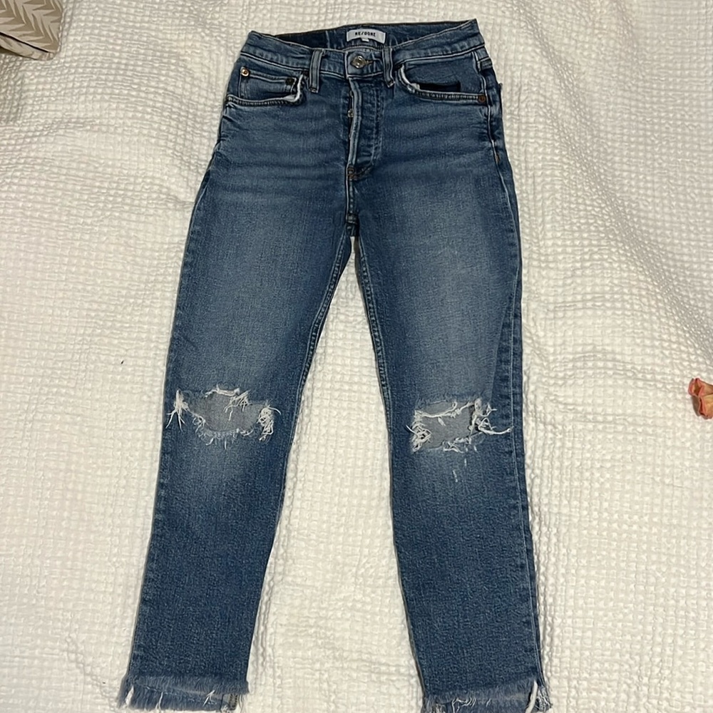 Re Done Size 26 Distressed Jeans